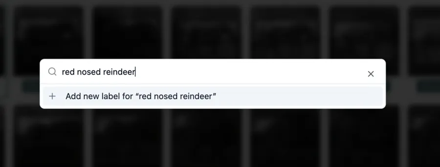Typing a name in the relabel picker, with the option to add it as a new label