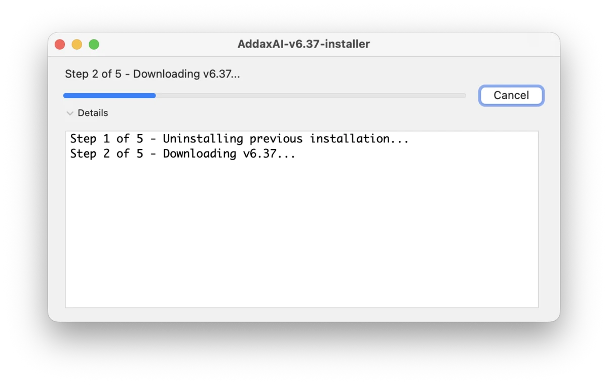 The version 6 installer downloading on macOS